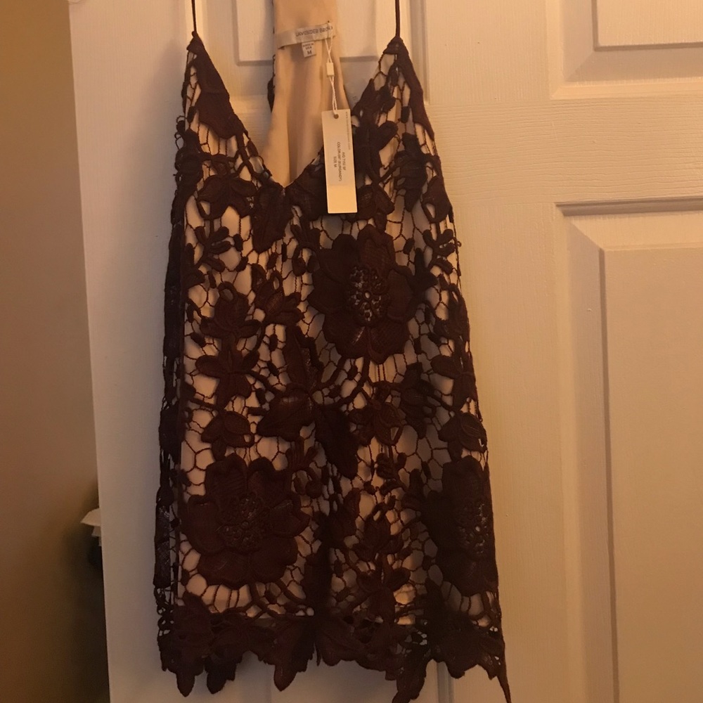 Lavender Brown lace Top